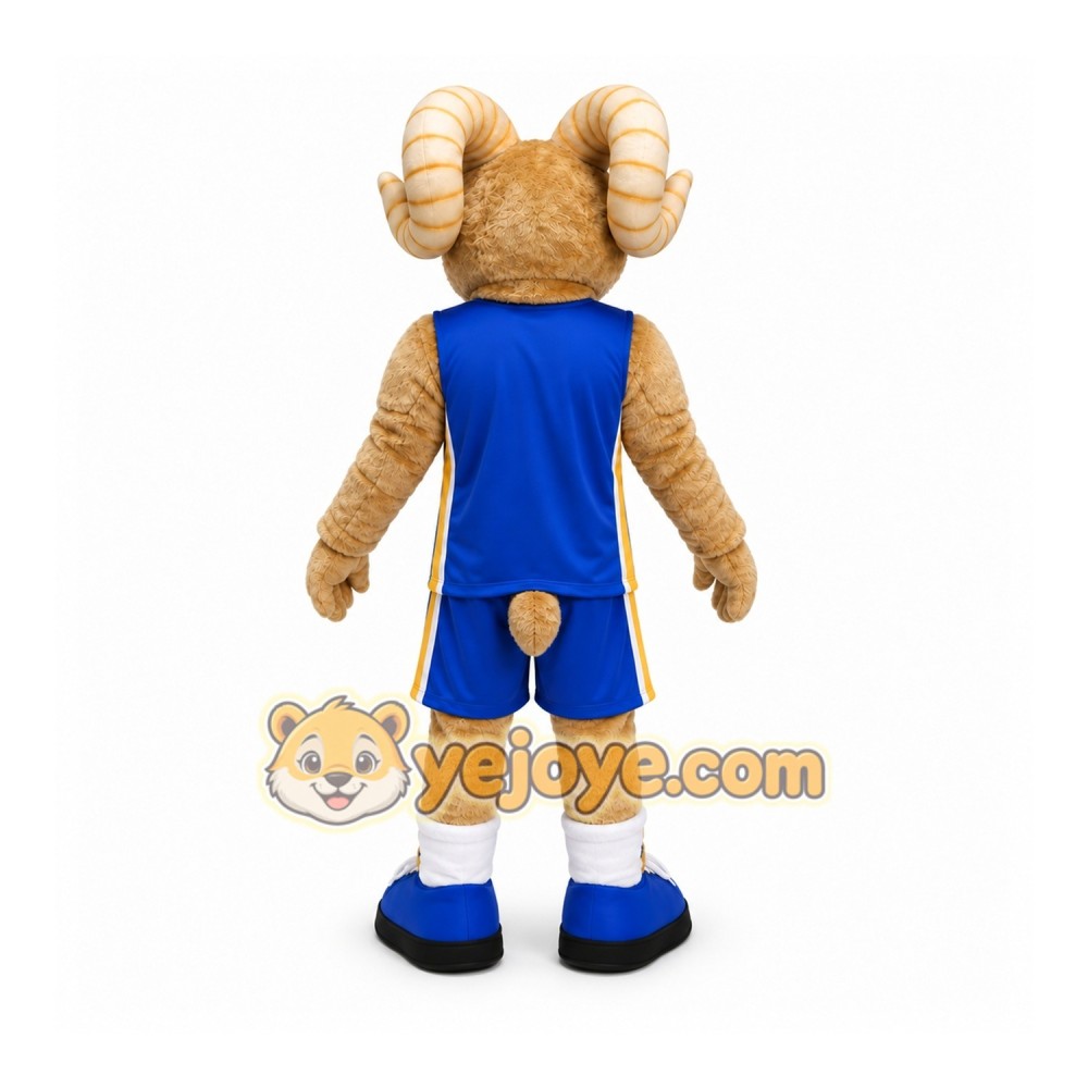 Brown Ram Mascot Costume with Custom Logo Brown Ram Mascot Costume with Custom Logo