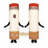 White Cigarette Mascot Costume with Custom Logo