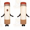 White Cigarette Mascot Costume with Custom Logo