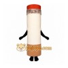 White Cigarette Mascot Costume with Custom Logo