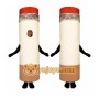 White Cigarette Mascot Costume with Custom Logo
