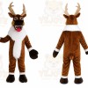 Brown Reindeer Mascot Costume with Custom Logo