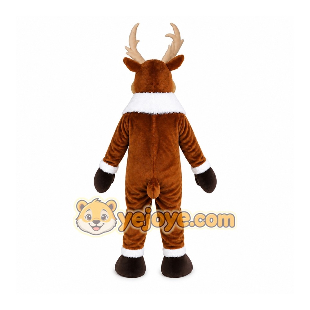 Brown Reindeer Mascot Costume with Custom Logo Brown Reindeer Mascot Costume with Custom Logo