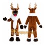 Brown Reindeer Mascot Costume with Custom Logo