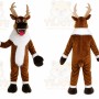 Brown Reindeer Mascot Costume with Custom Logo