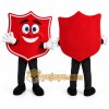 Red Shield Mascot Costume with Custom Logo
