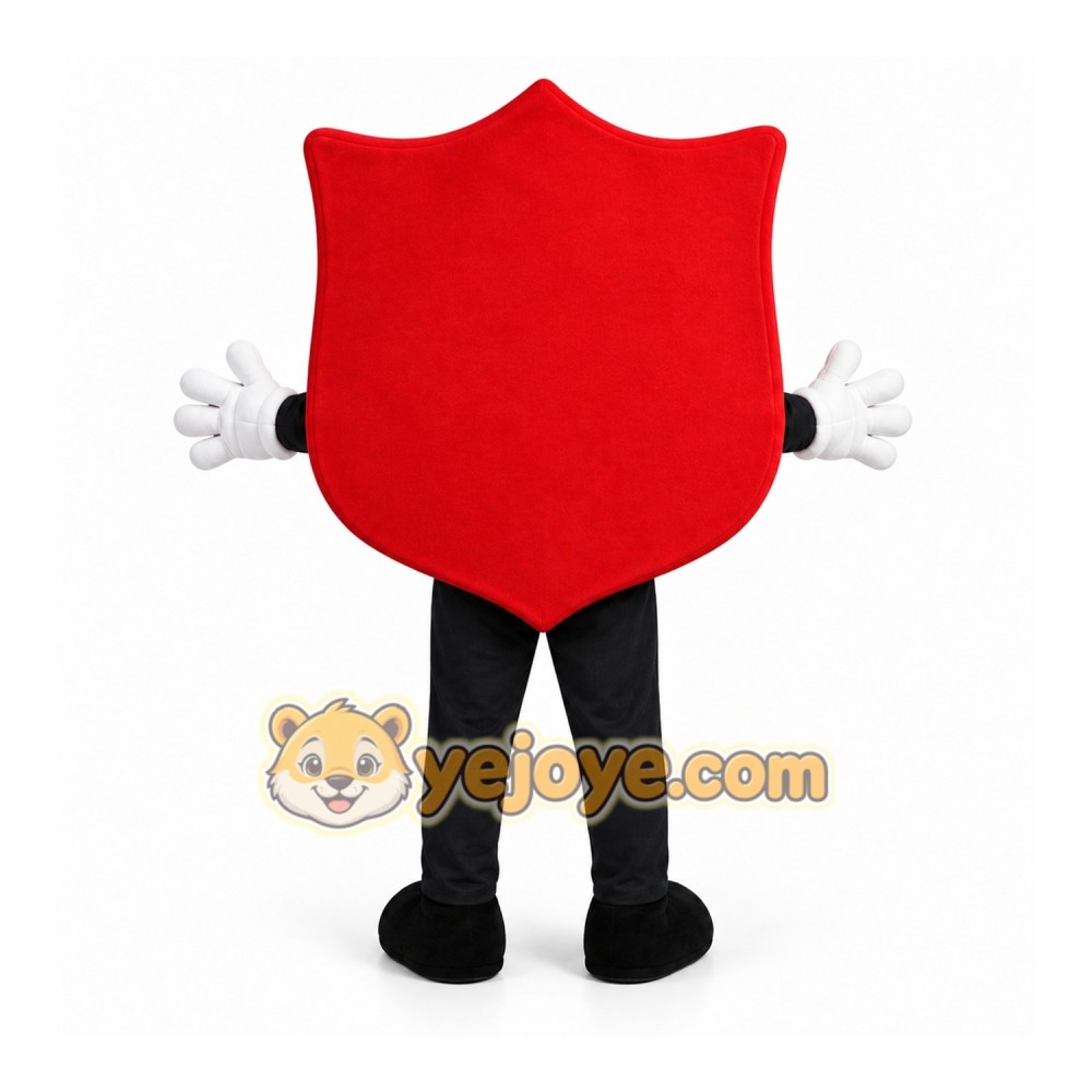 Red Shield Mascot Costume with Custom Logo Red Shield Mascot Costume with Custom Logo