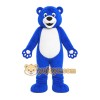 Blue Bear Mascot Costume with Custom Logo