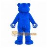 Blue Bear Mascot Costume with Custom Logo