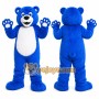 Blue Bear Mascot Costume with Custom Logo