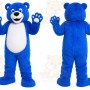 Blue Bear Mascot Costume with Custom Logo