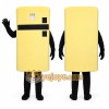 Yellow Refrigerator Mascot Costume with Custom Logo Yellow Refrigerator Mascot Costume with Custom Logo