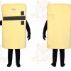 Yellow Battery Mascot Costume with Custom Logo