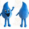 Blue Water Drop Mascot Costume with Custom Logo