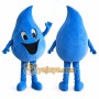 Blue Water Drop Mascot Costume with Custom Logo