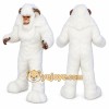 White Yeti Mascot Costume with Custom Logo