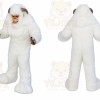 White Yeti Mascot Costume with Custom Logo
