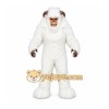 White Yeti Mascot Costume with Custom Logo