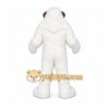 White Yeti Mascot Costume with Custom Logo