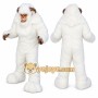 White Yeti Mascot Costume with Custom Logo