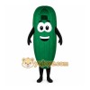 Green Cucumber Mascot Costume with Custom Logo Green Cucumber Mascot Costume with Custom Logo