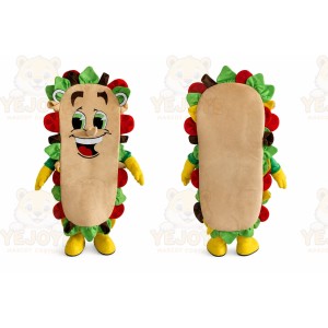 Tan Taco Mascot Costume with Custom Logo