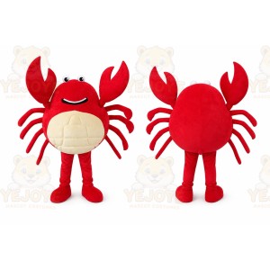 Red Crab Mascot Costume with Custom Logo