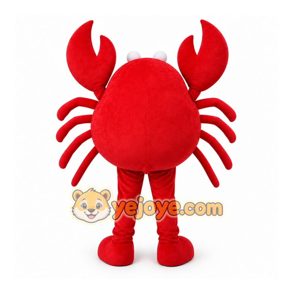 Red Crab Mascot Costume with Custom Logo