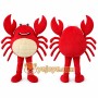Red Crab Mascot Costume with Custom Logo