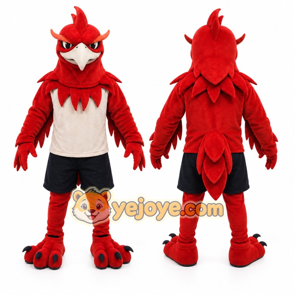 Red Bird Mascot Costume with Custom Logo Red Bird Mascot Costume with Custom Logo