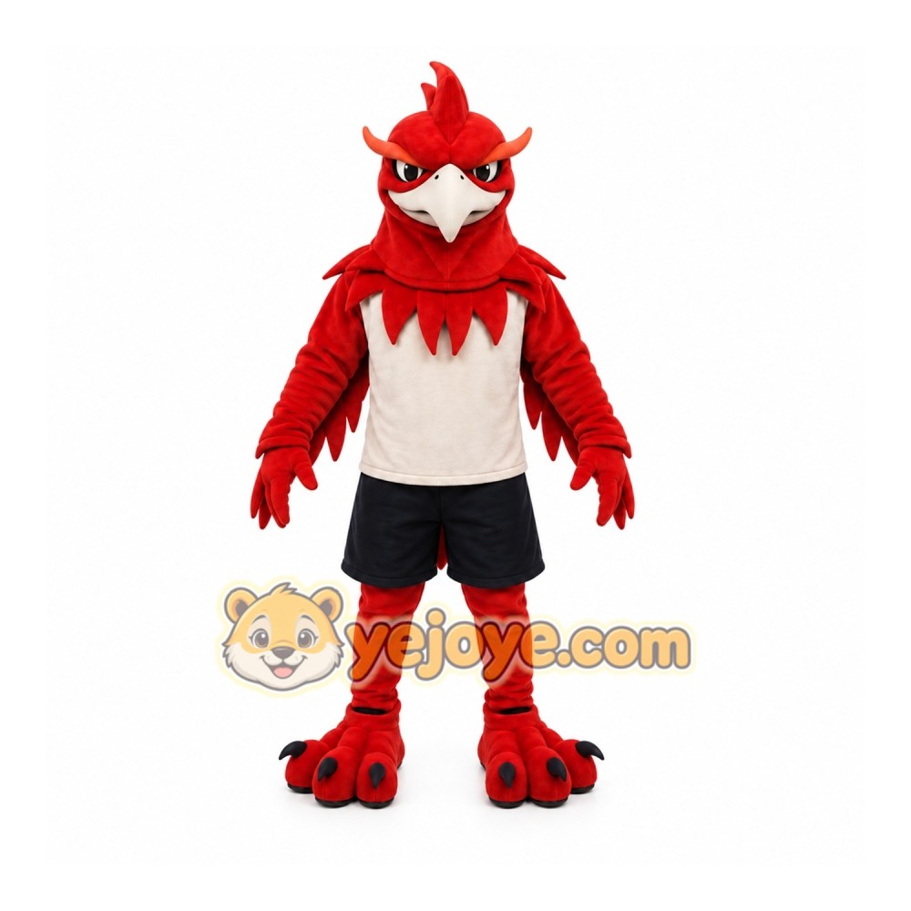 Red Bird Mascot Costume with Custom Logo Red Bird Mascot Costume with Custom Logo