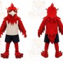 Red Bird Mascot Costume with Custom Logo