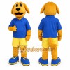 Yellow Dog Mascot Costume with Custom Logo Yellow Dog Mascot Costume with Custom Logo