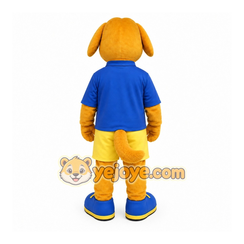 Yellow Dog Mascot Costume with Custom Logo Yellow Dog Mascot Costume with Custom Logo