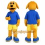 Yellow Dog Mascot Costume with Custom Logo