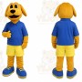 Yellow Dog Mascot Costume with Custom Logo