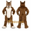 Brown Wolf Mascot Costume with Custom Logo Brown Wolf Mascot Costume with Custom Logo