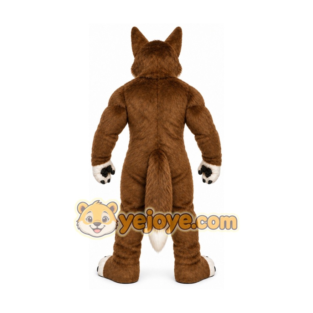 Brown Wolf Mascot Costume with Custom Logo Brown Wolf Mascot Costume with Custom Logo