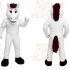 White Horse Mascot Costume with Custom Logo