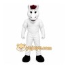 White Horse Mascot Costume with Custom Logo White Horse Mascot Costume with Custom Logo