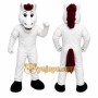 White Horse Mascot Costume with Custom Logo