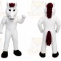 White Horse Mascot Costume with Custom Logo
