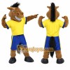 Brown Horse Mascot Costume with Custom Logo