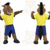 Brown Horse Mascot Costume with Custom Logo