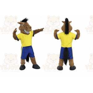 Brown Horse Mascot Costume with Custom Logo
