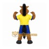 Brown Horse Mascot Costume with Custom Logo