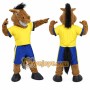 Brown Horse Mascot Costume with Custom Logo