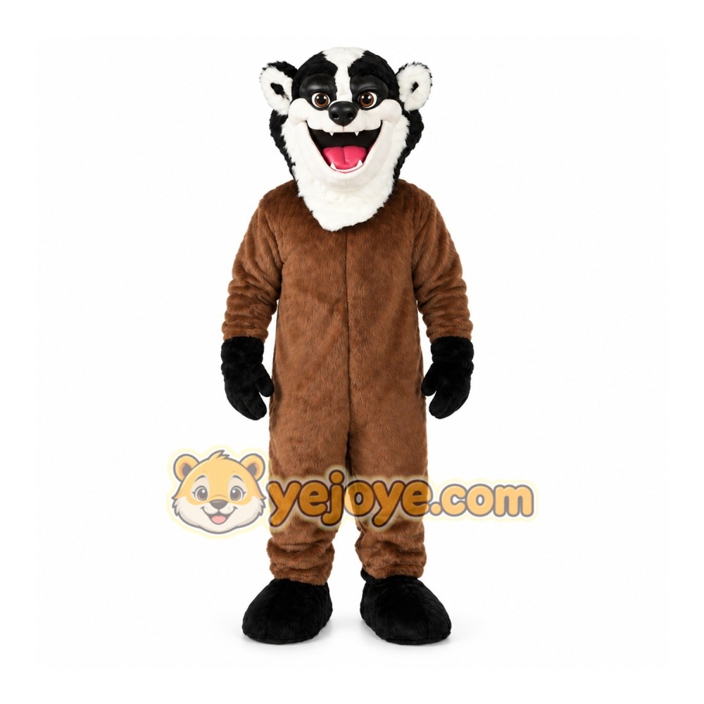 Brown Ferret Mascot Costume with Custom Logo Brown Ferret Mascot Costume with Custom Logo
