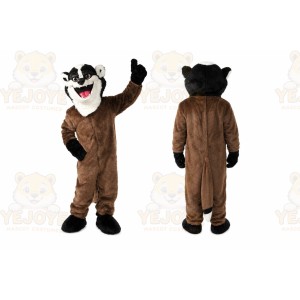 Brown Ferret Mascot Costume with Custom Logo