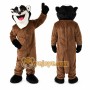 Brown Ferret Mascot Costume with Custom Logo
